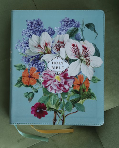 NASB, Artisan Collection Bible, Leathersoft, Sage Floral, Red Letter, 1995 Text, Comfort Print