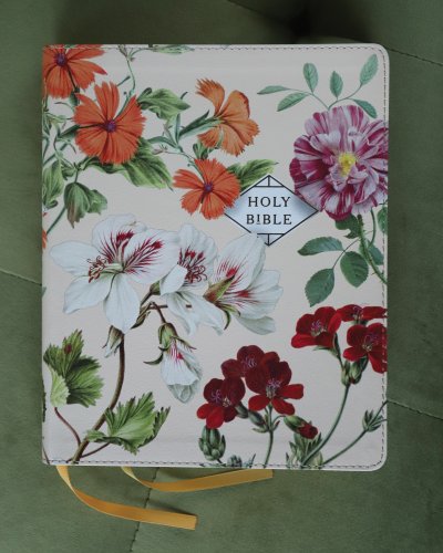 NASB, Artisan Collection Bible, Leathersoft, Almond Floral, Red Letter, 1995 Text, Comfort Print