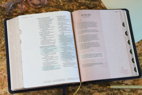 Niv, Radiant Virtues Bible: A Beautiful Word Collection, Leathersoft, Navy, Red Letter, Thumb Indexed, Comfort Print: Explore the Virtues of Faith, Ho