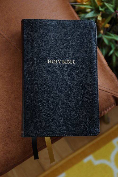 KJV, Thompson Chain-Reference Bible, Handy Size, European Bonded Leather, Black, Red Letter, Comfort Print