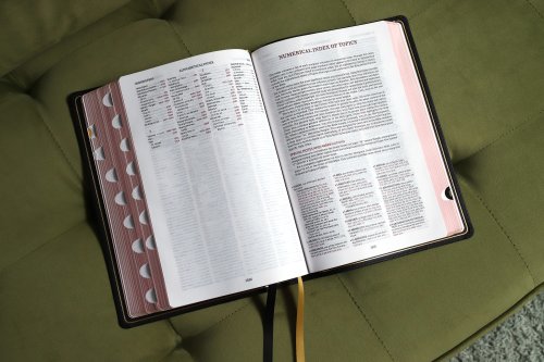 KJV, Thompson Chain-Reference Bible, Large Print, Genuine Leather, Cowhide, Black, Red Letter, Thumb Indexed, Comfort Print