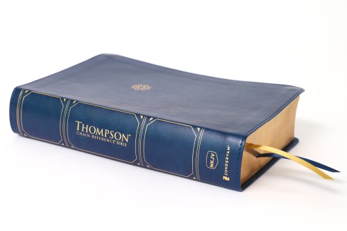 NKJV Thompson Chain-Reference Bible, Handy Size, Leathersoft, Navy, Red Letter, Thumb Indexed, Comfort Print