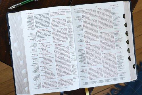 NIV, Thompson Chain-Reference Bible, Large Print, Leathersoft, Navy, Thumb Indexed, Red Letter, Comfort Print