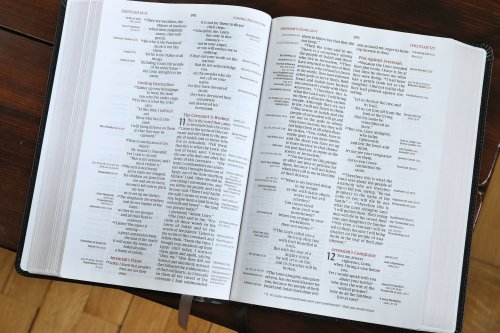 NIV, Thompson Chain-Reference Bible, Large Print, Bonded Leather, Black, Red Letter, Comfort Print