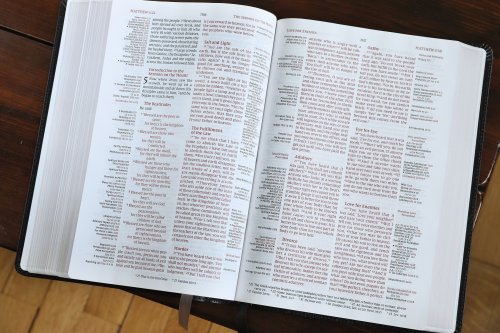 NIV, Thompson Chain-Reference Bible, Large Print, Bonded Leather, Black, Red Letter, Comfort Print