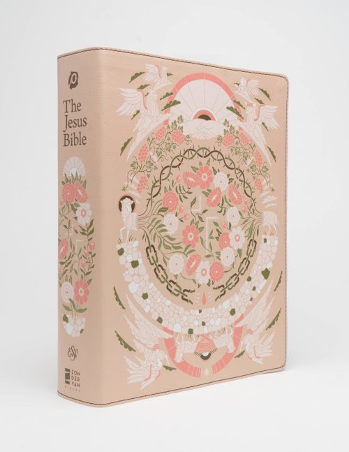 The Jesus Bible Artist Edition, ESV, Leathersoft, Peach Floral