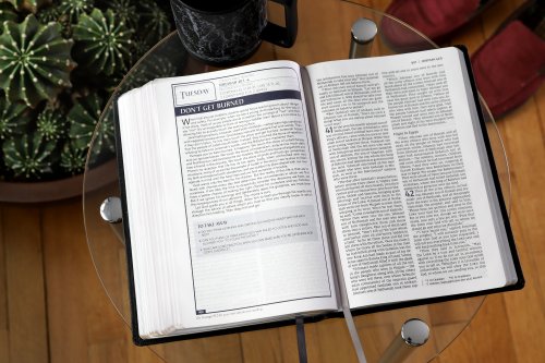 Niv, Men's Devotional Bible (by Men, for Men), Large Print, Leathersoft, Black, Comfort Print