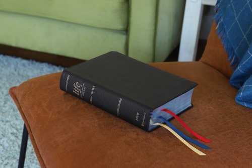 NIV, Life Application Study Bible, Third Edition, Genuine Leather, Cowhide, Black, Art Gilded Edges, Red Letter