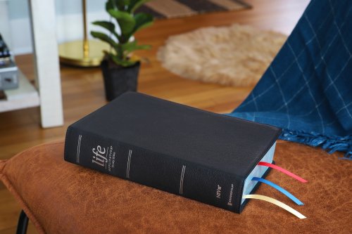 NIV, Life Application Study Bible, Third Edition, Genuine Leather, Cowhide, Black, Art Gilded Edges, Red Letter