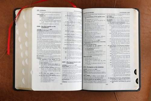 NASB, Thompson Chain-Reference Bible, Bonded Leather, Black, Red Letter, 1977 Text, Thumb Indexed