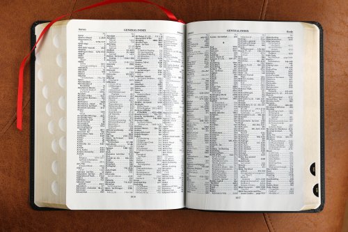 NASB, Thompson Chain-Reference Bible, Bonded Leather, Black, Red Letter, 1977 Text, Thumb Indexed