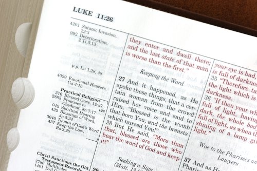 NKJV, Thompson Chain-Reference Bible, Leathersoft, Brown, Red Letter, Thumb Indexed