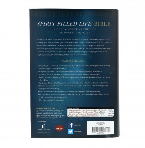 NKJV Spirit-Filled Life Bible Third Edition, Blue, Hardback, Word Studies, Kingdom Dynamics Notes, Thematic Charts, Guided Prayers, Book Introductions, Outlines, Study Notes