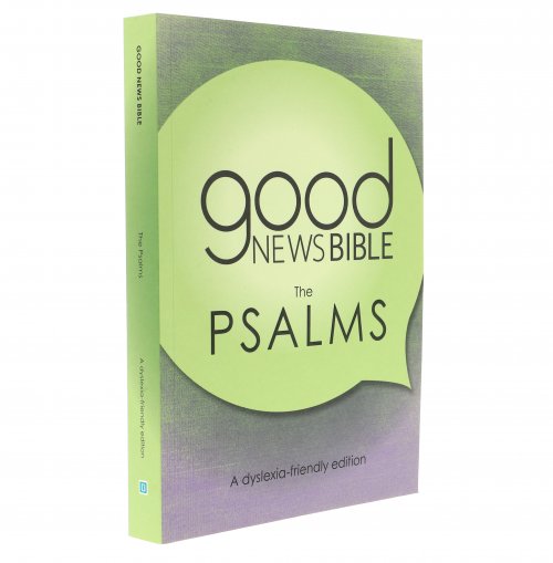 Good News Bible Dyslexia-Friendly Book Of Psalms, Green, Paperback, Book Introduction, Map, Annie Vallotton Illustrations, Large Print, Wide Line Spacing