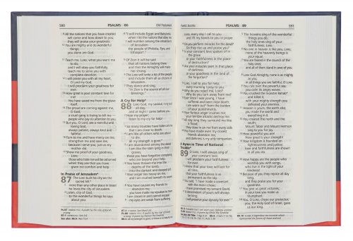 Good News Bible Compact Edition, Blue, Hardback, Book introductions, Illustrations, Bible References, Maps, Index, Word Definitions