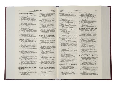 Good News Bible Large Print, Red, Hardback, Maps, Glossary, Illustrations by Annie Vallotton, Index of Key Bible Passages, Helpful Stories