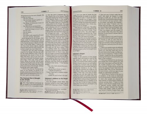 Good News Bible Large Print, Red, Hardback, Maps, Glossary, Illustrations by Annie Vallotton, Index of Key Bible Passages, Helpful Stories