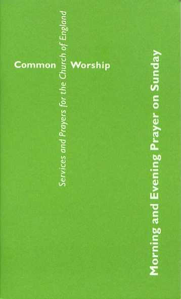 Common Worship: Morning and Evening Prayer on Sunday Booklet