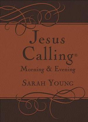 Jesus Calling Morning and Evening, Brown Leathersoft Hardcover, with Scripture References