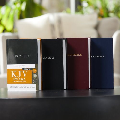 KJV Large Print Pew Bible, Burgundy, Hardback, Red Letter, Tables of Weights and Measures, Useful Charts