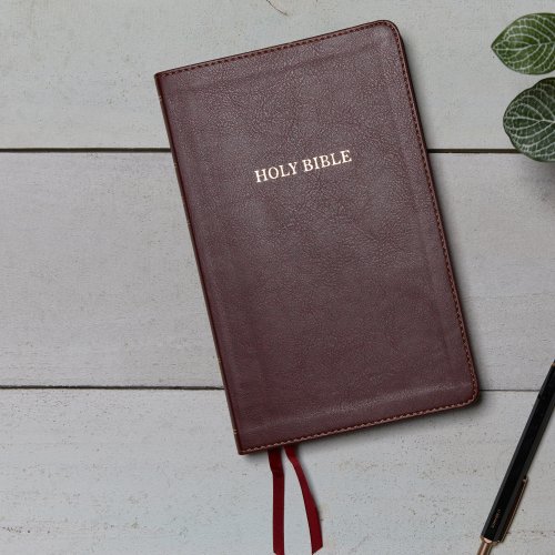 KJV, Thinline Bible, Large Print, Imitation Leather, Burgundy, Red Letter Edition