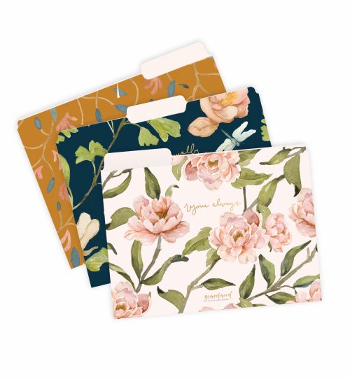 GraceLaced File Folders, 9 Count, 3 Each of 3 Designs, Rejoice, Pray, Give