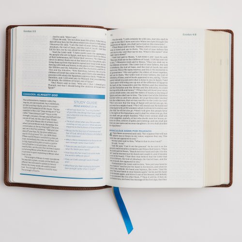 NKJV, Lucado Encouraging Word Bible, Leathersoft, Blue, Thumb Indexed, Comfort Print