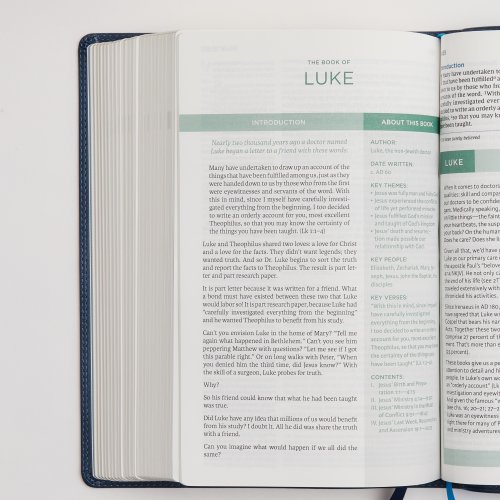 NKJV, Lucado Encouraging Word Bible, Leathersoft, Blue, Thumb Indexed, Comfort Print