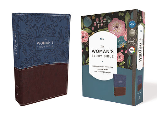 NIV, The Woman's Study Bible, Leathersoft, Blue/Brown, Full-Color