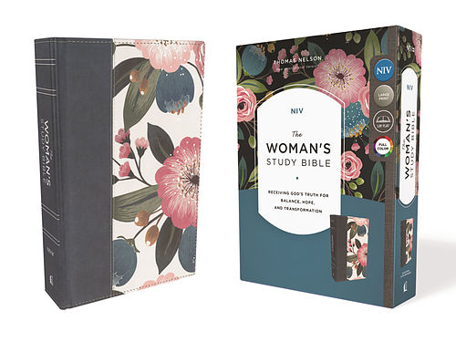 NIV, The Woman's Study Bible, Cloth over Board, Blue Floral, Full-Color, Study Notes, Ribbon Marker