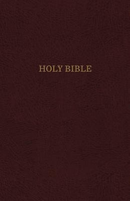 KJV Reference Bible, Burgundy, Bonded Leather, Giant Print, Red Letter, Book Introductions, Concordance, Maps, Reading Plan, Presentation Page, Ribbon Marker, Gilt Edges