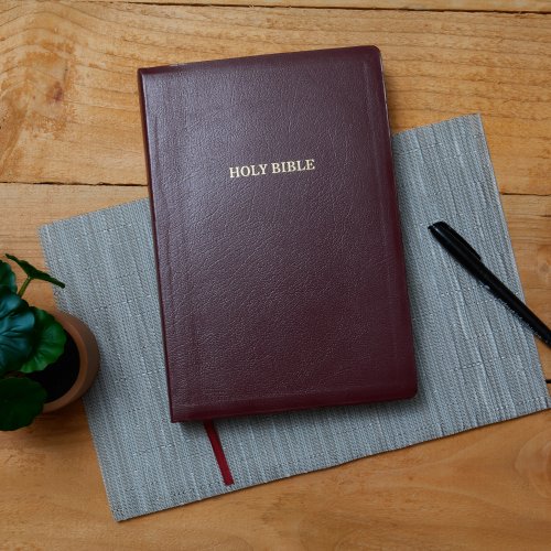 KJV, Reference Bible, Super Giant Print, Leather-Look, Burgundy, Red Letter Edition