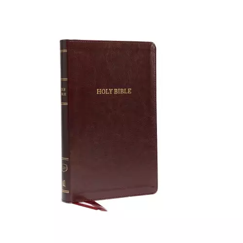 KJV, Deluxe Thinline Reference Bible, Imitation Leather, Burgundy, Red Letter Edition