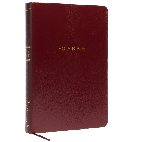 NKJV Holy Bible, Super Giant Print Reference Bible, Burgundy Leather-look, 43,000 Cross references, Red Letter, Comfort Print: New King James Version