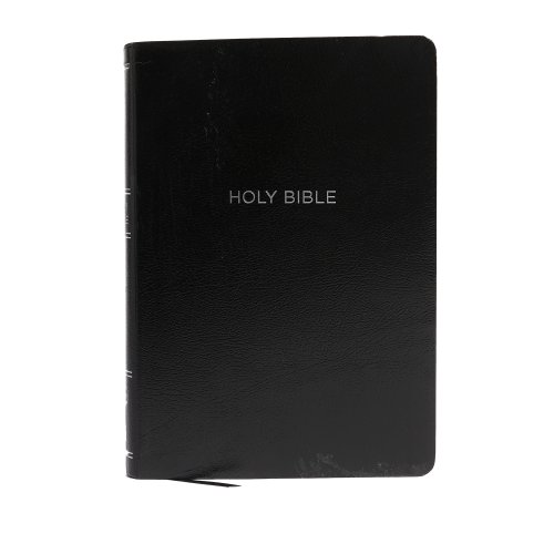 NKJV Holy Bible, Giant Print Center-Column Reference Bible, Black Leather-look, Thumb Indexed, 72,000+ Cross References, Red Letter, Comfort Print: New King James Version