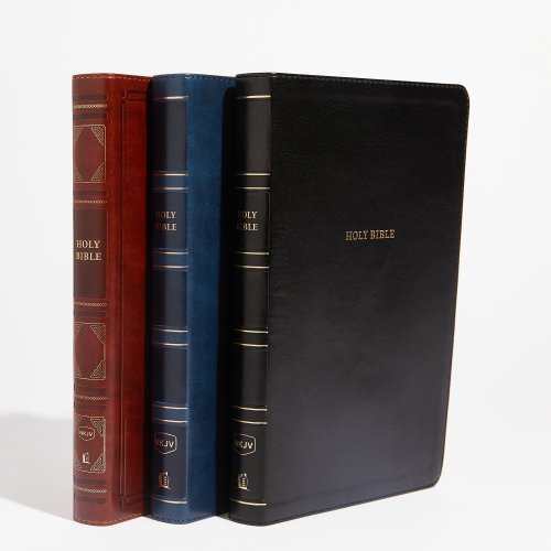 NKJV, Thinline Reference Bible, Leather-Look, Black, Red Letter, Comfort Print