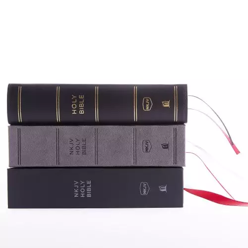 NKJV, Compact Single-Column Reference Bible, Hardcover, Gray, Comfort Print