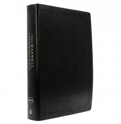 John C. Maxwell NKJV Leadership Bible, Black, Imitation Leather, Comfort Print, Lay Flat, Study Notes for Leaders Ribbon Marker Bible