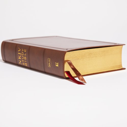 NKJV Study Bible, Leathersoft, Brown, Red Letter Edition, Comfort Print