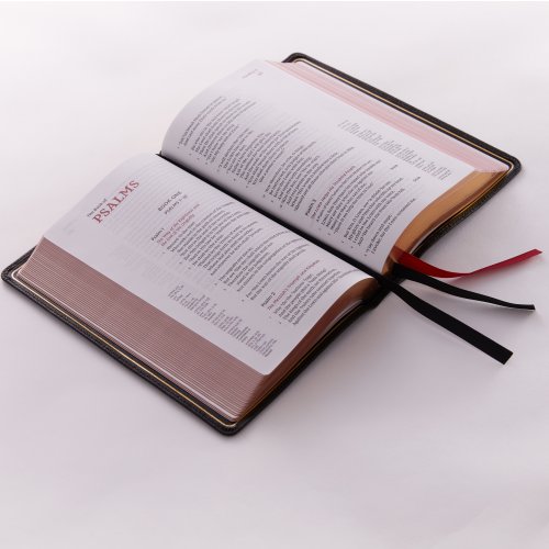 NKJV, Single-Column Reference Bible, Premium Goatskin Leather, Black, Premier Collection, Comfort Print