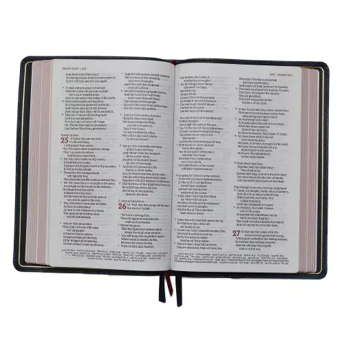 NKJV, Thinline Reference Bible, Large Print, Premium Goatskin Leather, Black, Premier Collection, Comfort Print, Black Letter