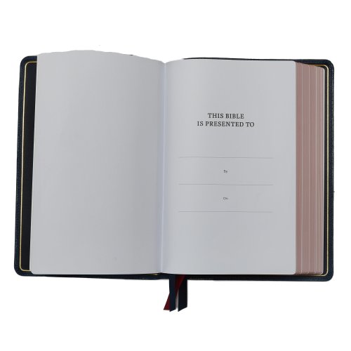 NKJV, Thinline Reference Bible, Large Print, Premium Goatskin Leather, Black, Premier Collection, Comfort Print, Black Letter