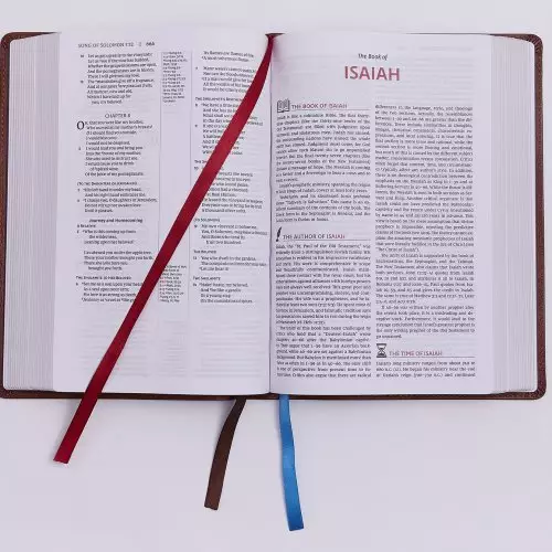 The NKJV, Open Bible, Brown Genuine Leather, Red Letter, Comfort Print