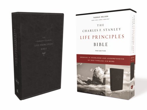 The NKJV, Charles F. Stanley Life Principles Bible, 2nd Edition, Leathersoft, Black, Comfort Print