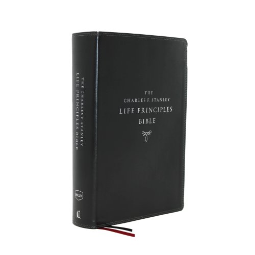 The NKJV, Charles F. Stanley Life Principles Bible, 2nd Edition, Leathersoft, Black, Comfort Print