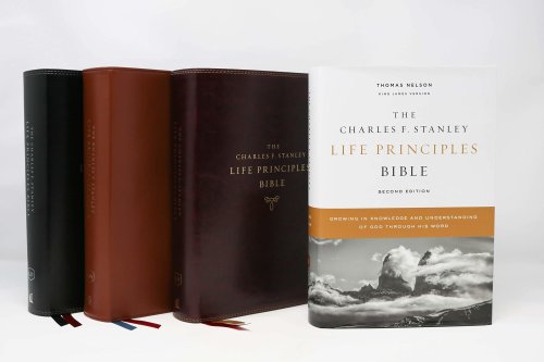 KJV, Charles F. Stanley Life Principles Bible, 2nd Edition, Leathersoft, Black, Comfort Print