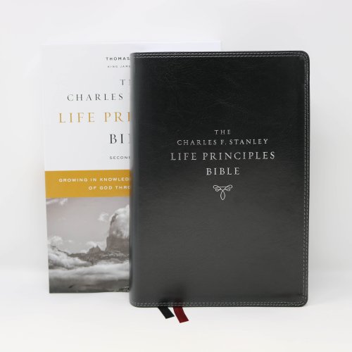 KJV, Charles F. Stanley Life Principles Bible, 2nd Edition, Leathersoft, Black, Comfort Print