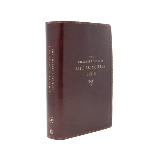 KJV, Charles F. Stanley Life Principles Bible, 2nd Edition, Leathersoft, Burgundy, Thumb Indexed, Comfort Print