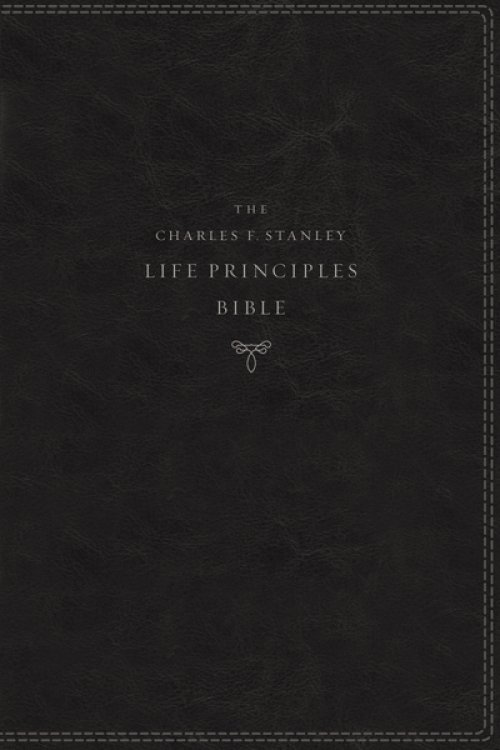 NIV, Charles F. Stanley Life Principles Bible, 2nd Edition, Leathersoft, Black, Comfort Print, Concordance