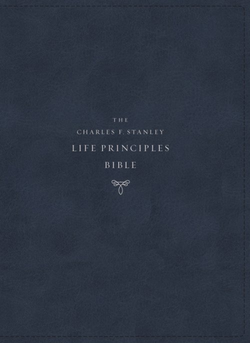 NIV, Charles F. Stanley Life Principles Bible, 2nd Edition, Leathersoft, Blue, Comfort Print, Concordance